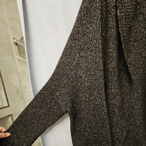 Zadig & Voltaire black cashmere oversize cardigan size M/L silver lurex thread - Picture 6 of 10